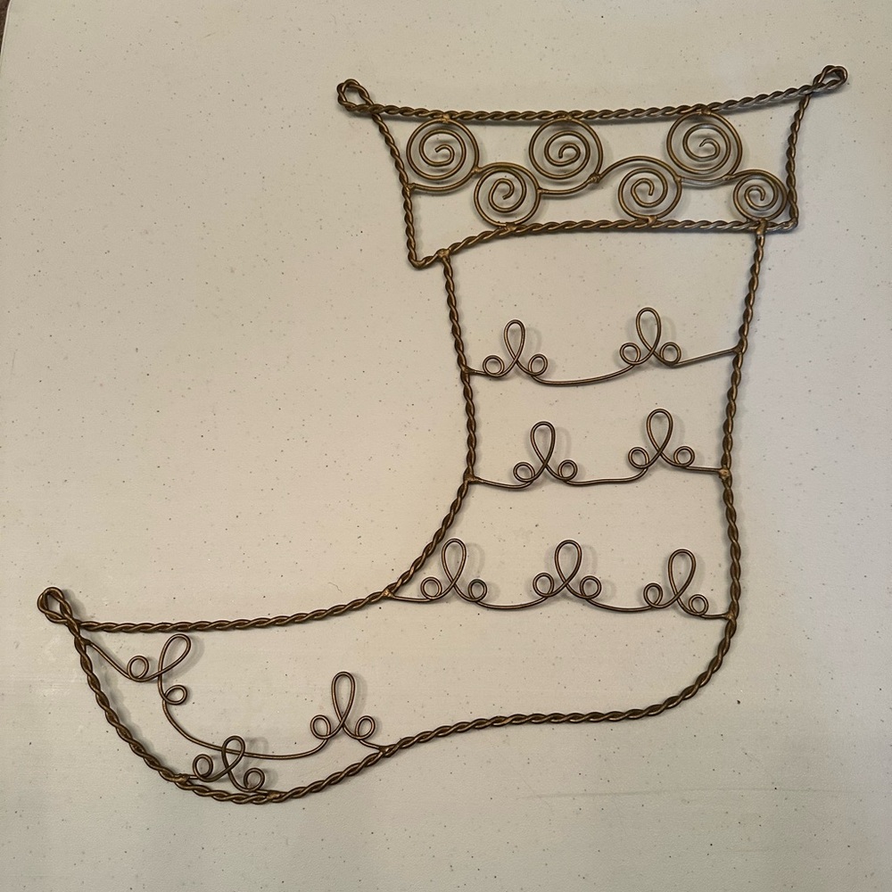 Photo or Card Holder Decorative Wire Christmas Stocking
